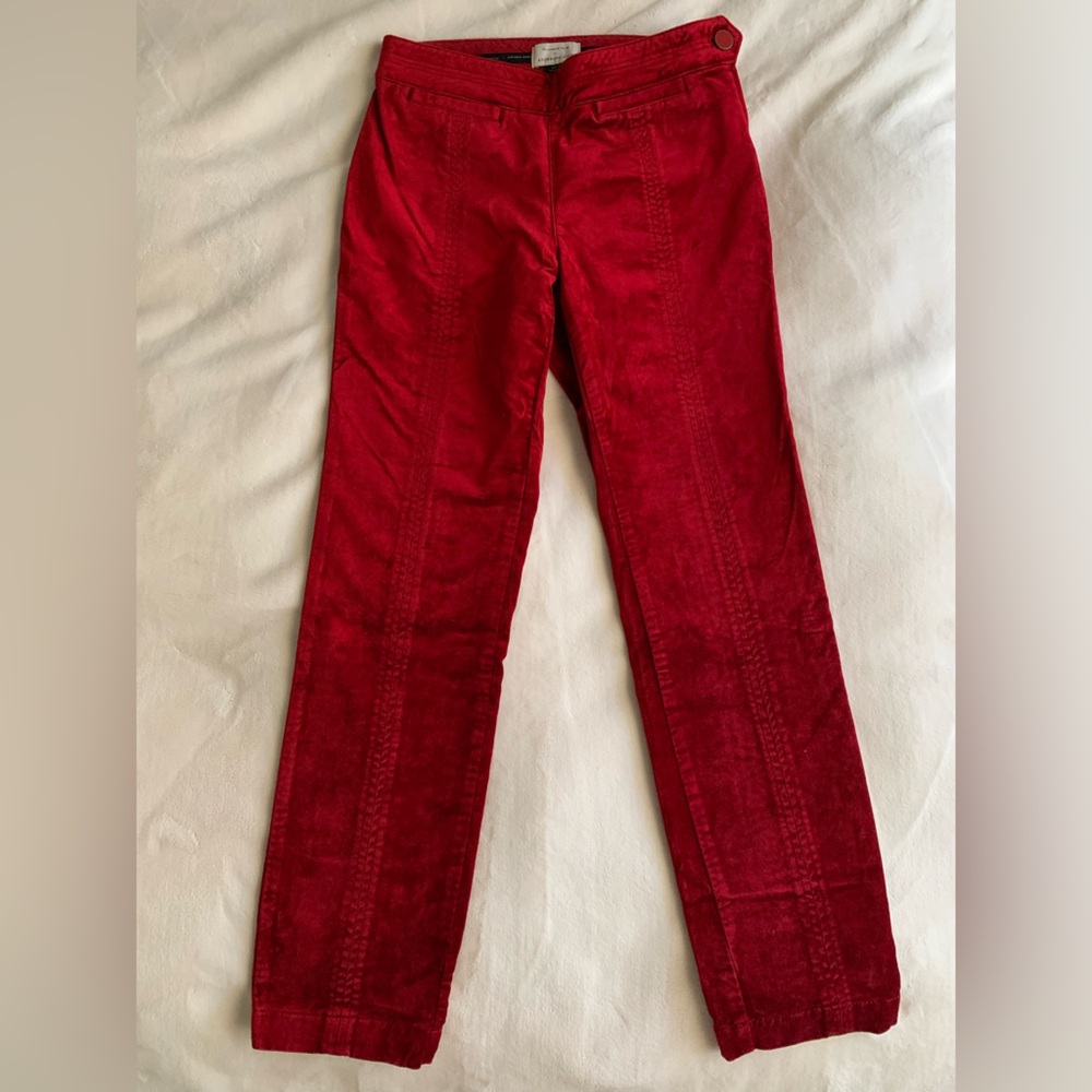 Anthropologie Red Velvet Pants US Size 0